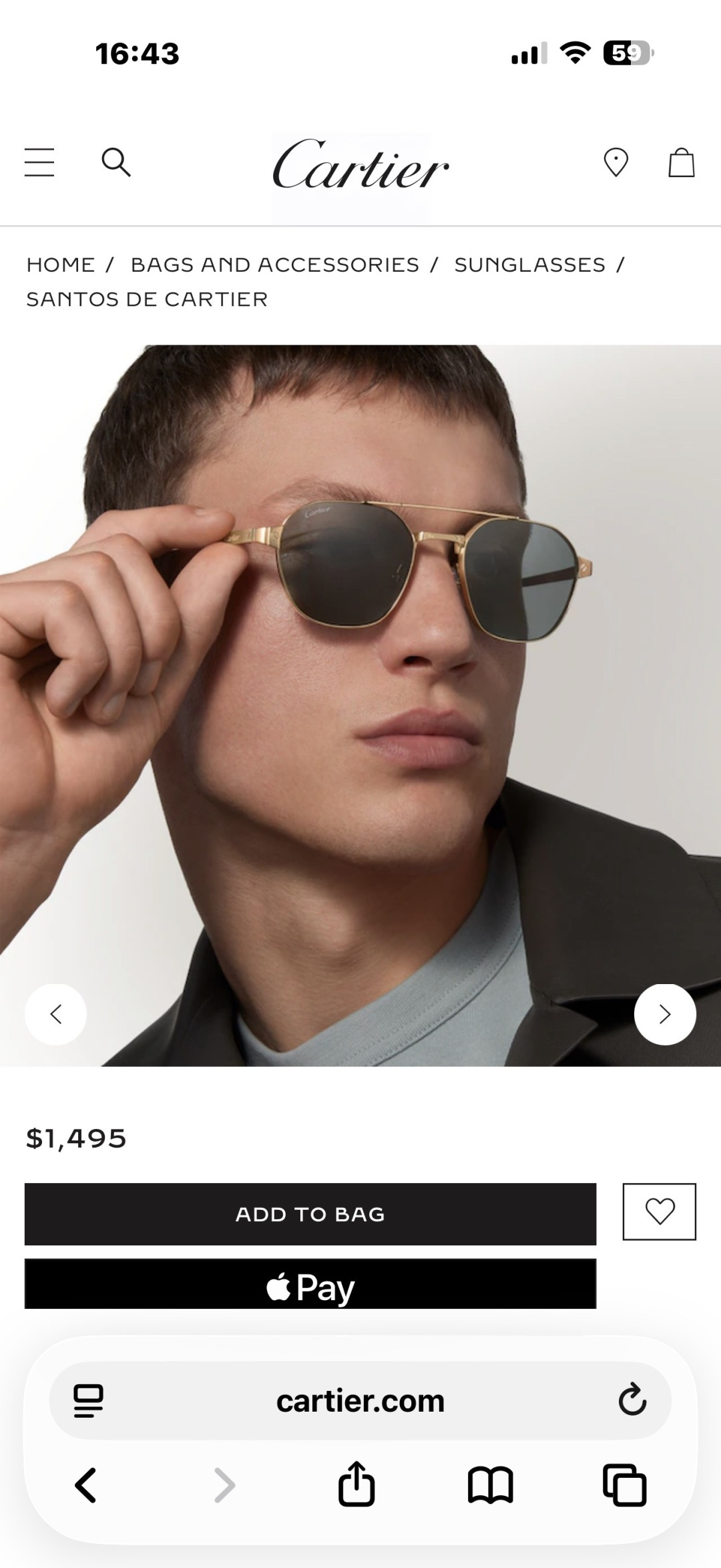 Photochromic lenses
古天乐同款
内马尔同款
Santos de Cartier
Mod:CT0571S
Size:58-18 145