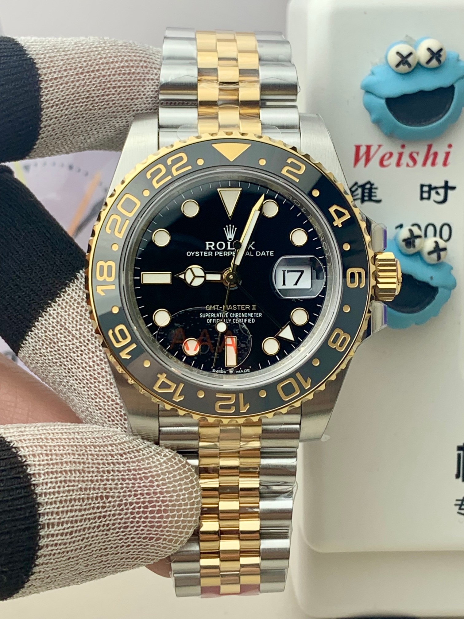 皮蛋间金
Clean厂外壳+3285机芯,P2650
VS外壳+3285机芯(打磨+改摆轮),P4400